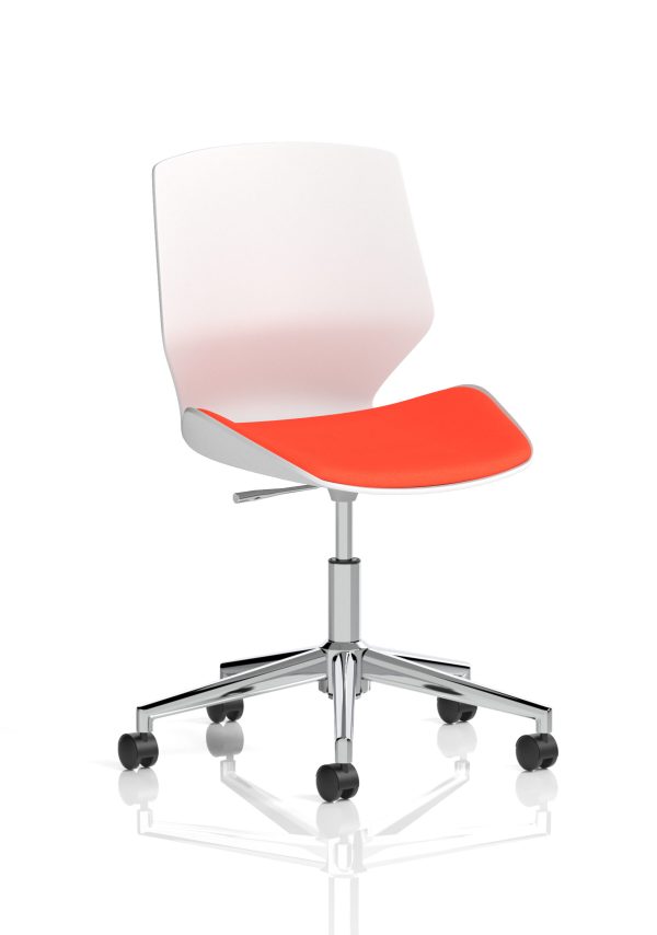 Florence 5 Star Base White Frame Fabric Visitor Chair - Image 8