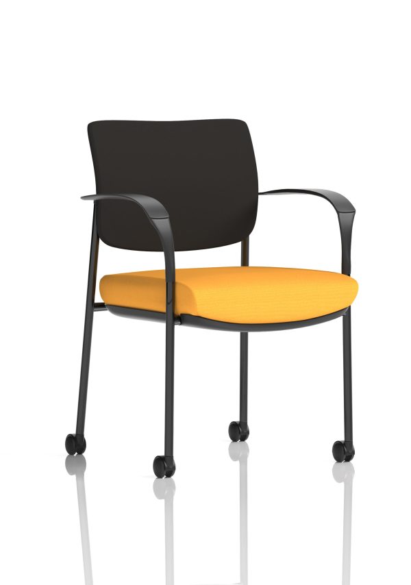 Dewdrop Deluxe Medium Back Visitor Office Chair with Arms with Castors - Image 5