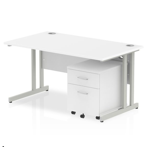 Pulse 1400mm Cantilever Straight Desk With Mobile Pedestal - Image 20