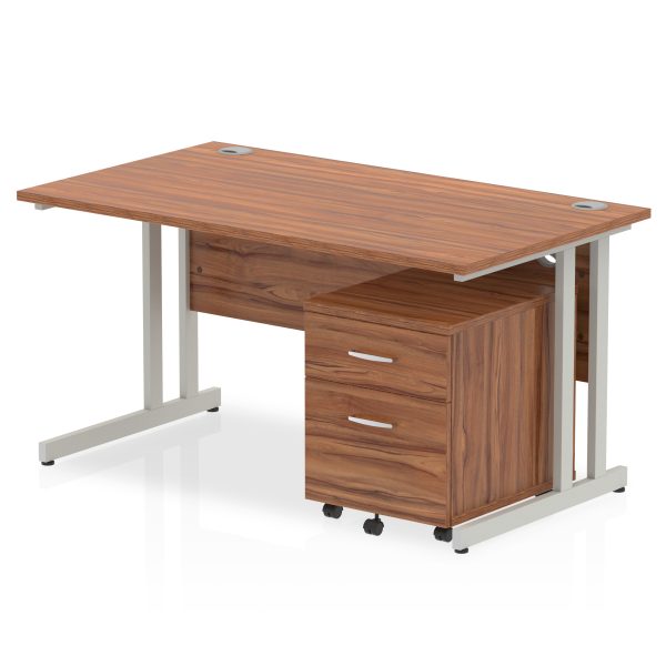 Pulse 1400mm Cantilever Straight Desk With Mobile Pedestal - Image 16