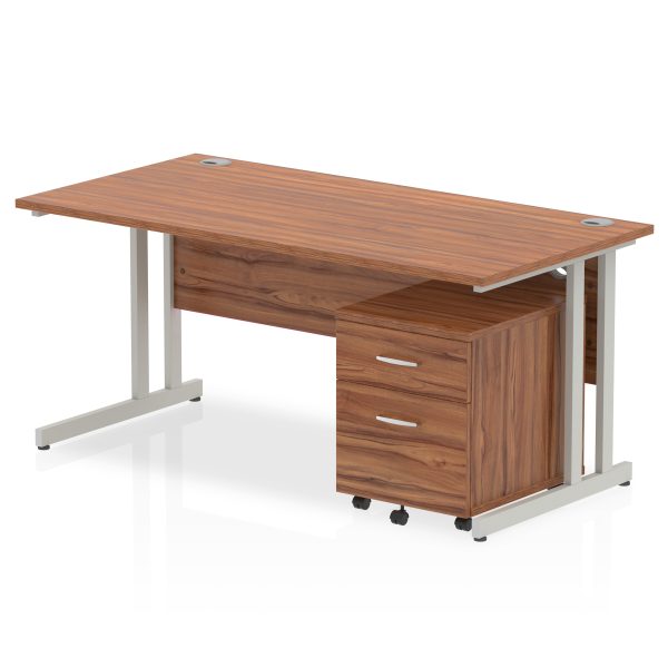 Pulse 1600mm Cantilever Straight Desk With Mobile Pedestal - Image 17