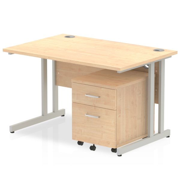 Pulse 1200mm Cantilever Straight Desk With Mobile Pedestal - Image 9