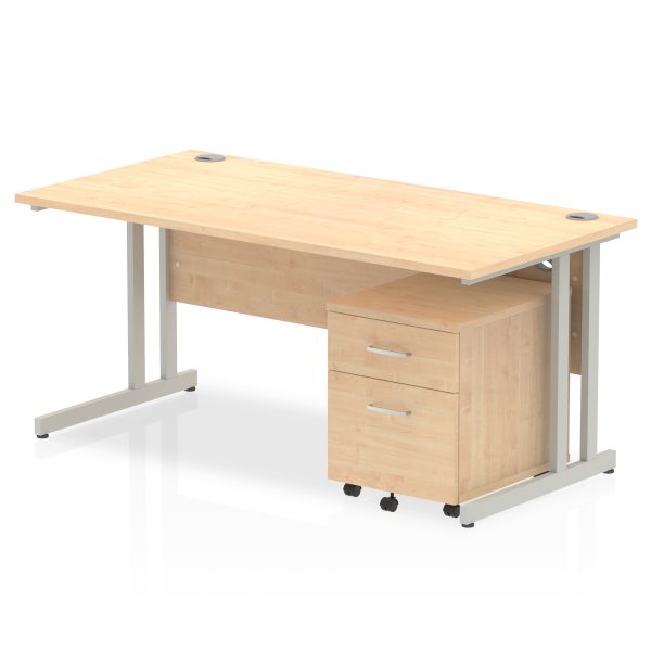 Pulse 1600mm Cantilever Straight Desk With Mobile Pedestal - Image 9