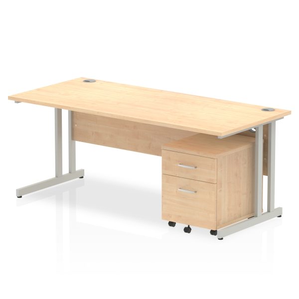 Pulse 1800mm Cantilever Straight Desk With Mobile Pedestal - Image 9