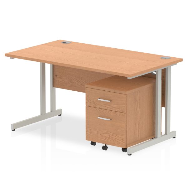 Pulse 1400mm Cantilever Straight Desk With Mobile Pedestal - Image 12