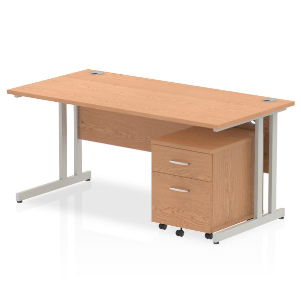 Pulse 1600mm Cantilever Straight Desk With Mobile Pedestal - Image 13