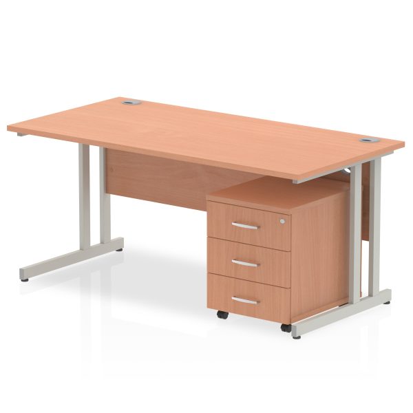 Pulse 1800mm Cantilever Straight Desk With Mobile Pedestal - Image 2