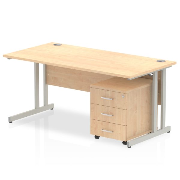 Pulse 1400mm Cantilever Straight Desk With Mobile Pedestal - Image 24