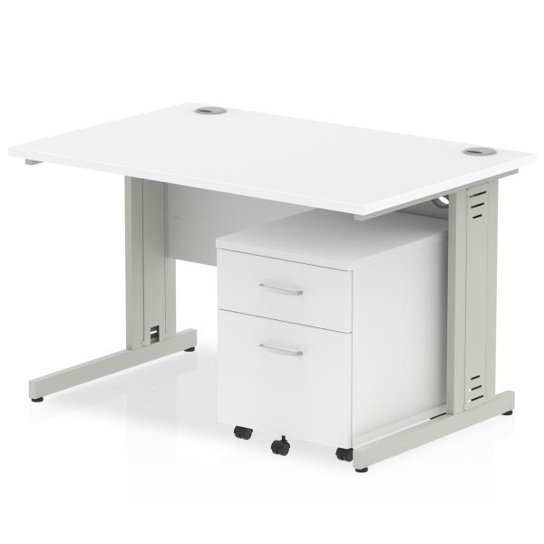 Pulse 1200mm Cable Managed Straight Desk With Mobile Pedestal - Image 21
