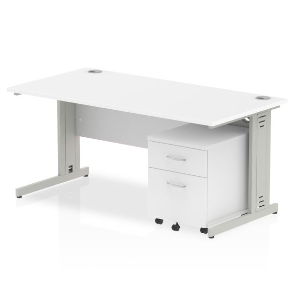 Pulse 1600mm Cable Managed Straight Desk With Mobile Pedestal - Image 21