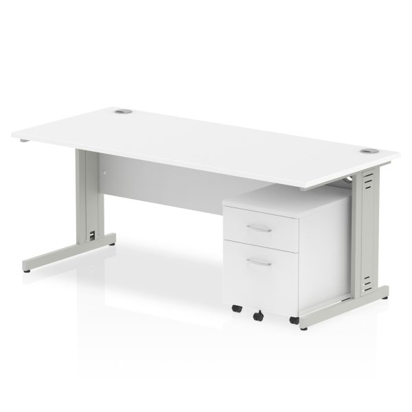 Pulse 1800mm Cable Managed Straight Desk With Mobile Pedestal - Image 21