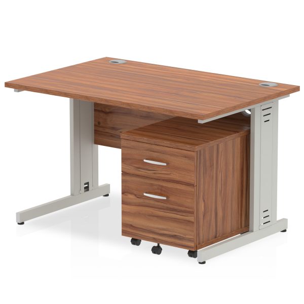 Pulse 1200mm Cable Managed Straight Desk With Mobile Pedestal - Image 17