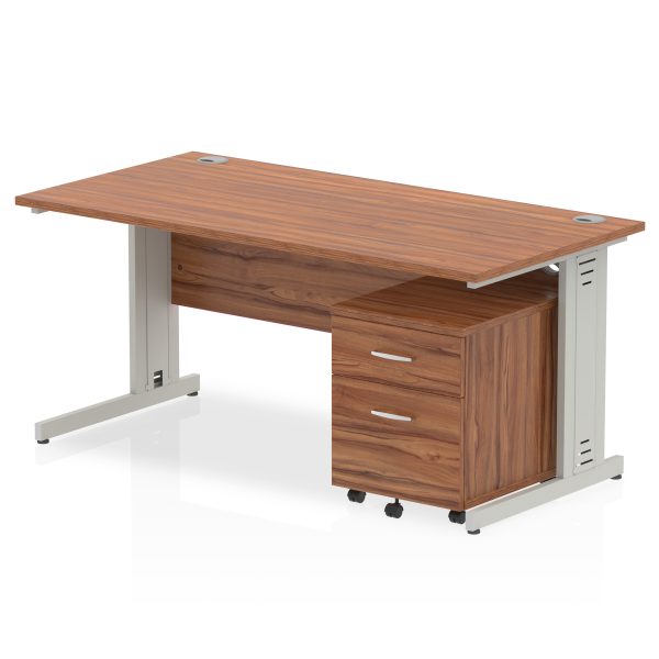 Pulse 1600mm Cable Managed Straight Desk With Mobile Pedestal - Image 17