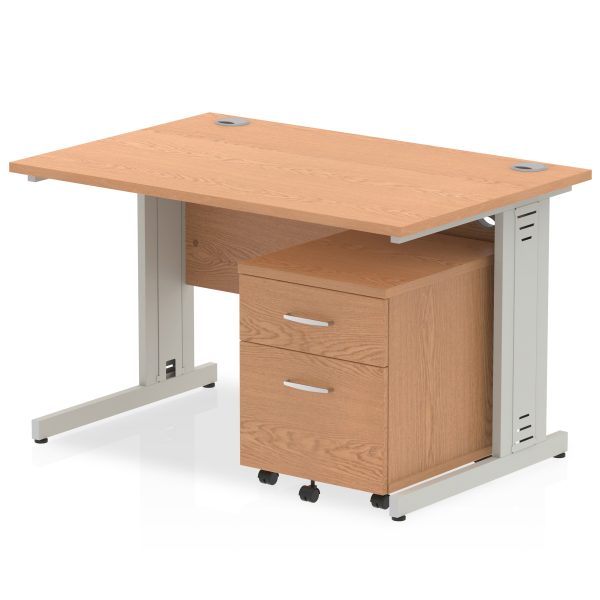 Pulse 1200mm Cable Managed Straight Desk With Mobile Pedestal - Image 13