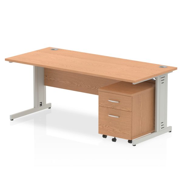 Pulse 1800mm Cable Managed Straight Desk With Mobile Pedestal - Image 13