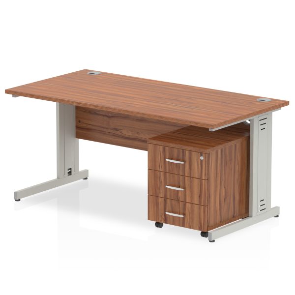 Pulse 1200mm Cable Managed Straight Desk With Mobile Pedestal - Image 18