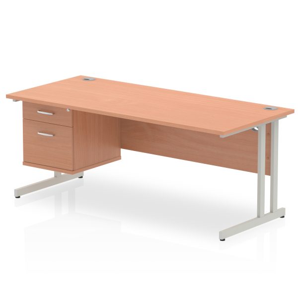 Pulse 1800mm Cantilever Straight Desk With Single Fixed Pedestal - Image 23