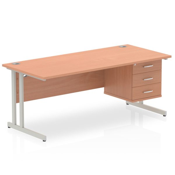 Pulse 1800mm Cantilever Straight Desk With Single Fixed Pedestal - Image 26