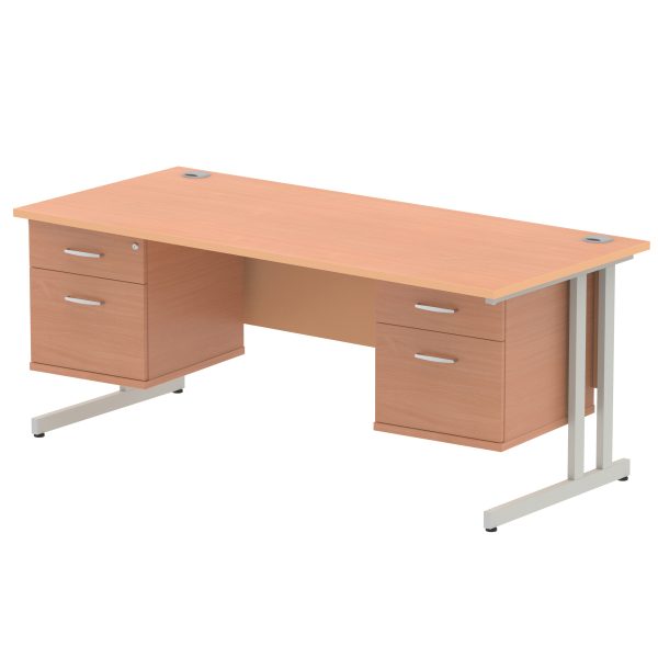 Pulse 1800mm Cantilever Straight Desk With Two Fixed Pedestal - Image 26