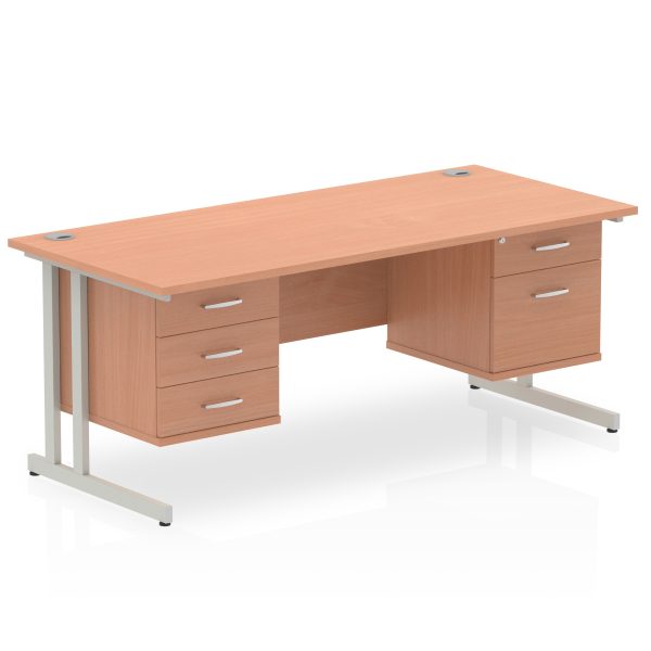 Pulse 1800mm Cantilever Straight Desk With Two Fixed Pedestal - Image 25