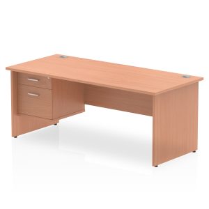 Pulse 1800mm Panel End Straigh Desk With Single Fixed Pedestal
