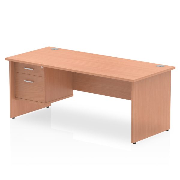 Pulse 1800mm Panel End Straigh Desk With Single Fixed Pedestal