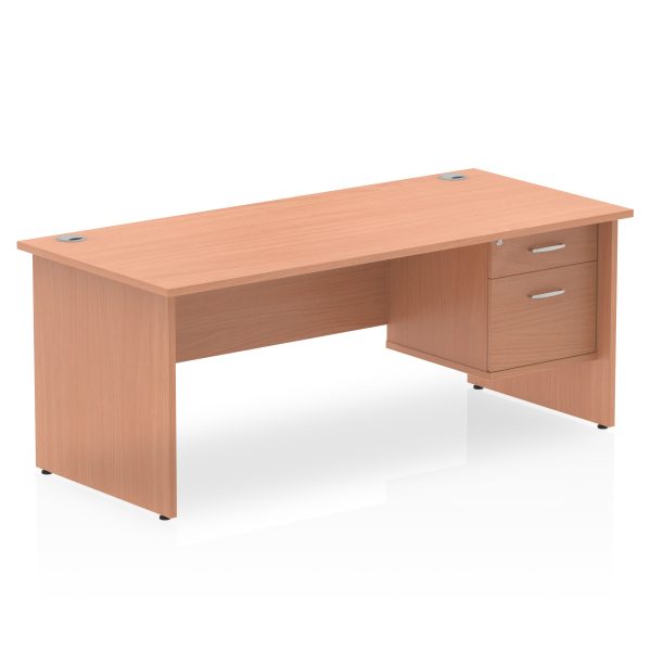 Pulse 1800mm Panel End Straigh Desk With Single Fixed Pedestal - Image 2