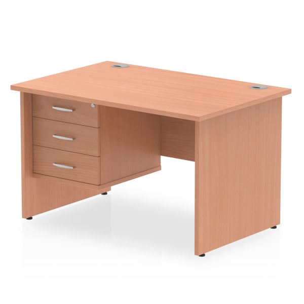 Pulse 1200mm Panel End Straight Desk With Single Fixed Pedestal - Image 2