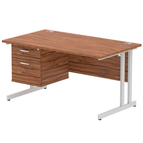 Pulse 1400mm Cantilever Straight Desk With Single Fixed Pedestal - Image 21