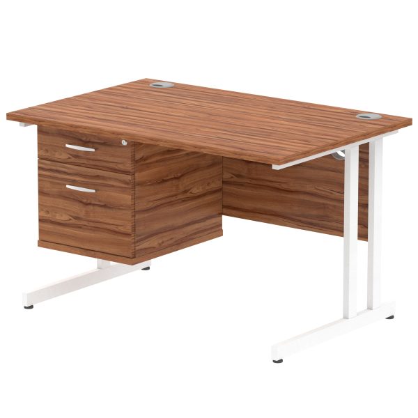 Pulse 1200mm Cantilever Straight Desk With Single Fixed Pedestal - Image 9