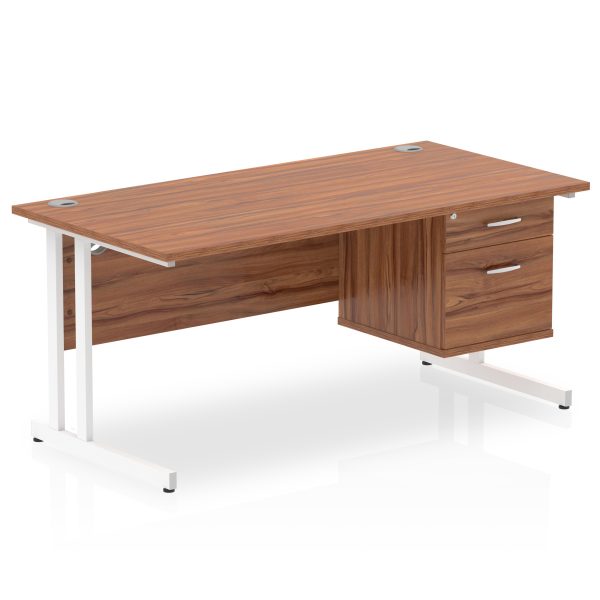 Pulse 1600mm Cantilever Straight Desk With Single Fixed Pedestal - Image 16