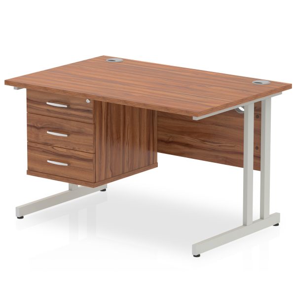 Pulse 1200mm Cantilever Straight Desk With Single Fixed Pedestal - Image 22