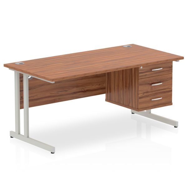 Pulse 1600mm Cantilever Straight Desk With Single Fixed Pedestal - Image 40