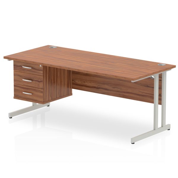 Pulse 1800mm Cantilever Straight Desk With Single Fixed Pedestal - Image 39