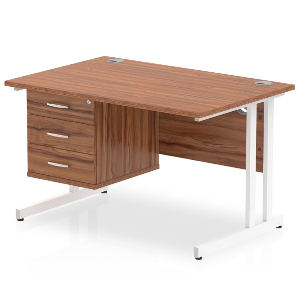 Pulse 1200mm Cantilever Straight Desk With Single Fixed Pedestal - Image 10