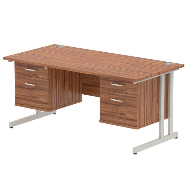 Pulse 1600mm Cantilever Straight Desk With Two Fixed Pedestal - Image 40