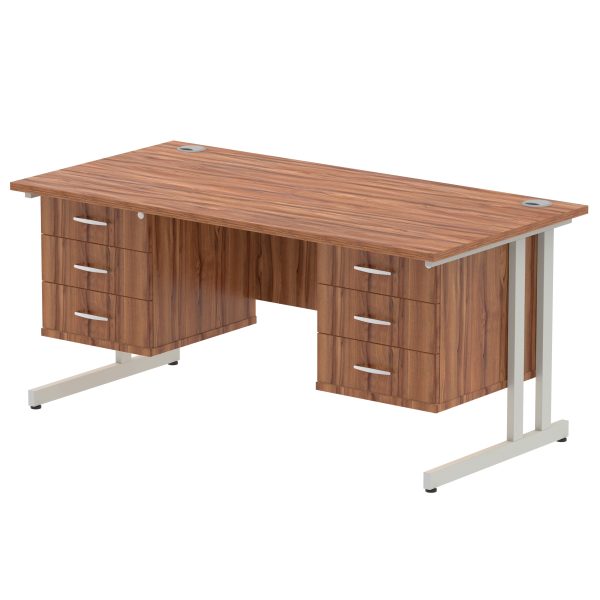 Pulse 1600mm Cantilever Straight Desk With Two Fixed Pedestal - Image 41