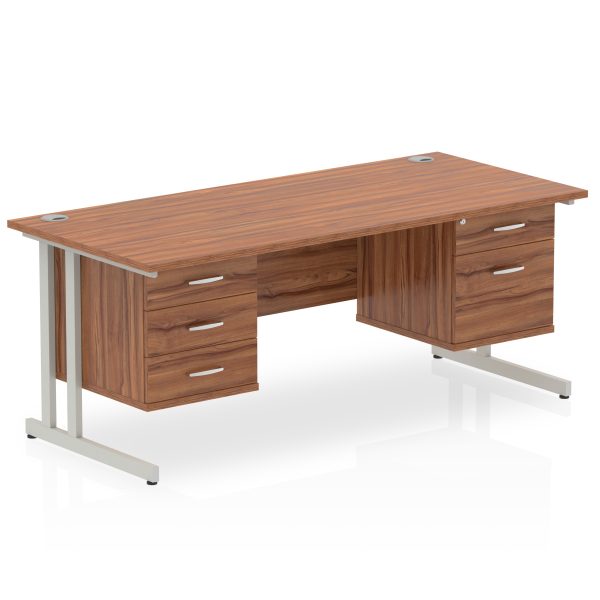 Pulse 1600mm Cantilever Straight Desk With Two Fixed Pedestal - Image 39