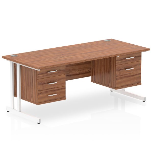 Pulse 1800mm Cantilever Straight Desk With Two Fixed Pedestal - Image 17