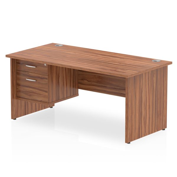Pulse 1600mm Panel End Straight Desk With Single Fixed Pedestal - Image 21
