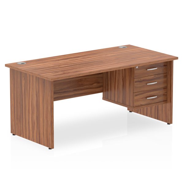 Pulse 1600mm Panel End Straight Desk With Single Fixed Pedestal - Image 24