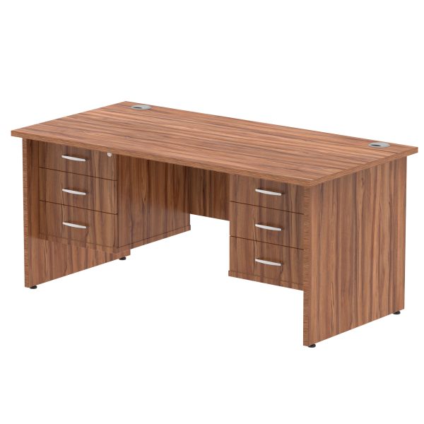 Pulse 1600mm Panel End Straight Desk With Two Fixed Pedestal - Image 25