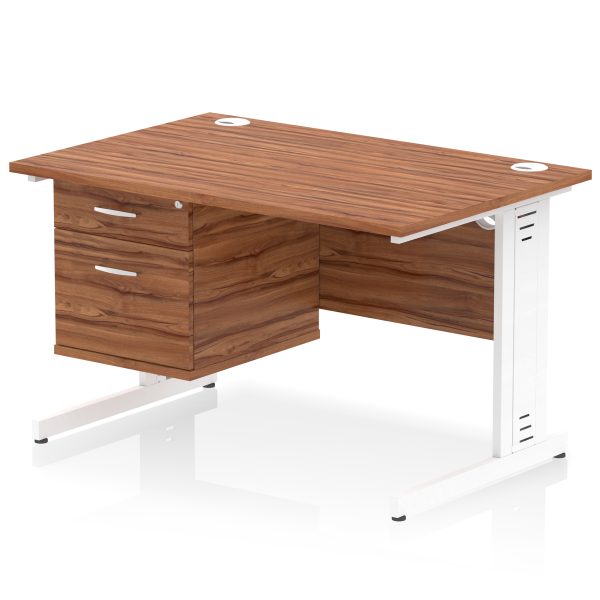Pulse 1200mm Cable Managed Straight Desk With Single Fixed Pedestal - Image 19