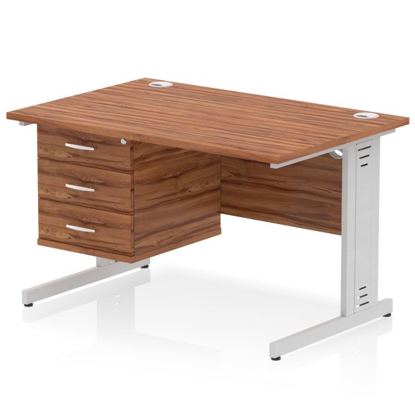 Pulse 1200mm Cable Managed Straight Desk With Single Fixed Pedestal - Image 18