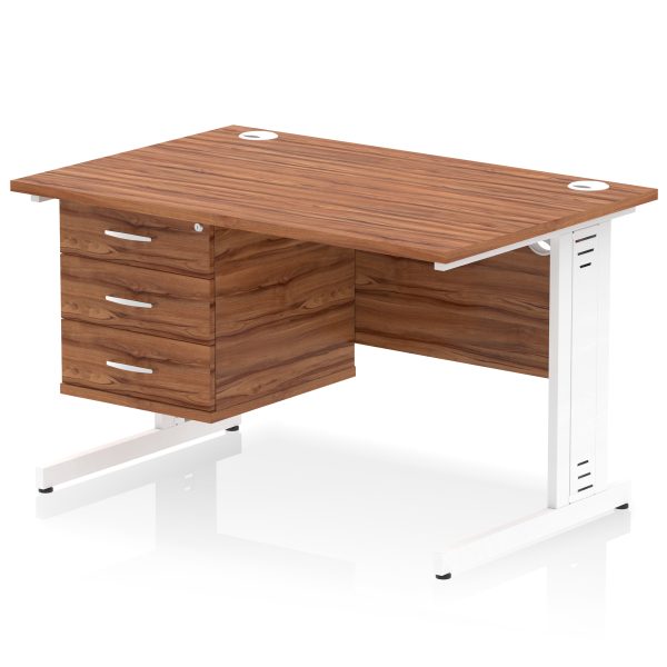 Pulse 1200mm Cable Managed Straight Desk With Single Fixed Pedestal - Image 20