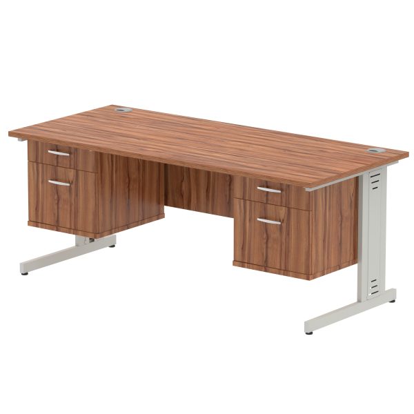 Pulse 1800mm Cable Managed Straight Desk With Two Fixed Pedestal - Image 35