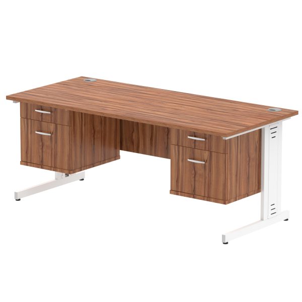 Pulse 1800mm Cable Managed Straight Desk With Two Fixed Pedestal - Image 36