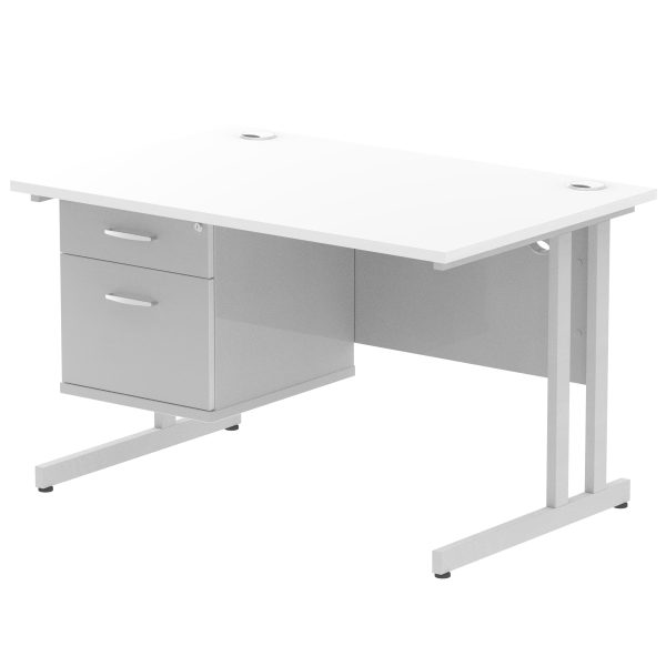 Pulse 1200mm Cantilever Straight Desk With Single Fixed Pedestal - Image 23