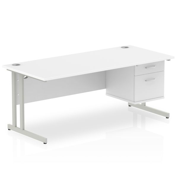 Pulse 1800mm Cantilever Straight Desk With Single Fixed Pedestal - Image 42