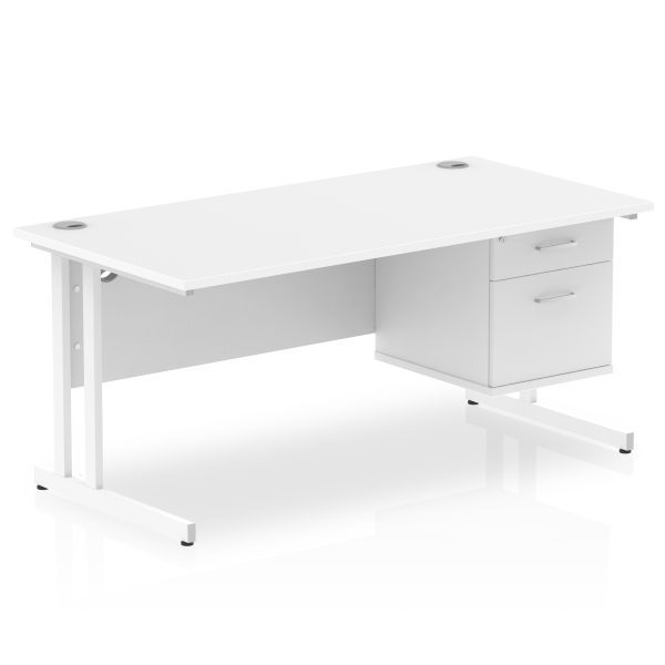 Pulse 1600mm Cantilever Straight Desk With Single Fixed Pedestal - Image 20